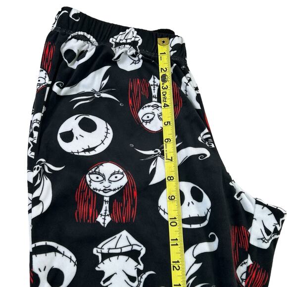 Disney Velour PJ Bottoms Medium Nightmare Before Christmas Black Red White Pants - Picture 9 of 9